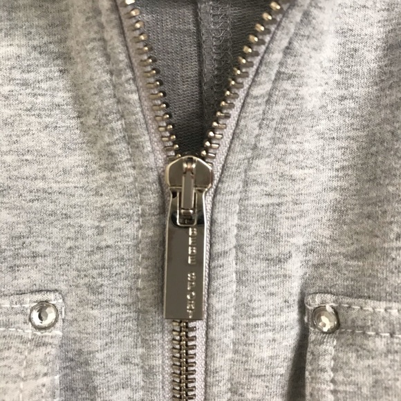 Bebe Sport Heather Gray Outer Wear Sleeveless Front Zipper Vest Sz L - Picture 5 of 14